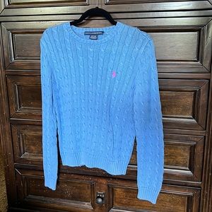 Blue polo crewneck sweater